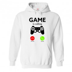 Game is Calling Funny Phone Style Accept Decline Kids & Adults Unisex Hoodie